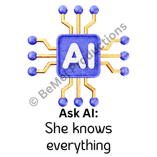 Ask AI She Knows Everything SVG File - Funny Tech Quote - Cricut Cut File