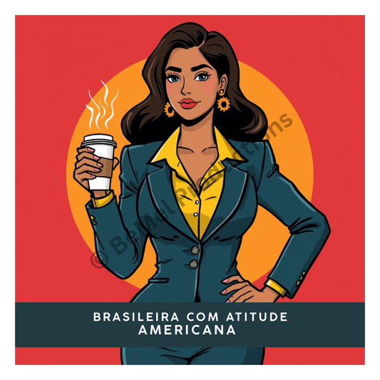 Brasileira com Atitude Americana SVG - Brazilian Pride Quote - Cricut Cut File