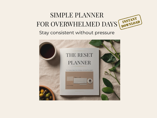 ADHD Reset Planner (Printable PDF) – Simple Daily Planner for Overwhelmed Minds