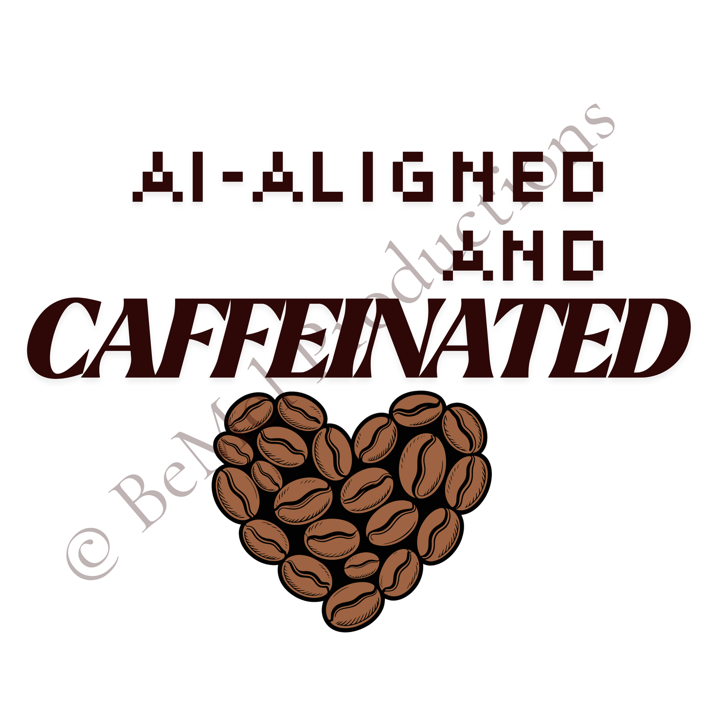 AI-Aligned and Caffeinated SVG File - Tech & Coffee Quote - Cricut Cut File