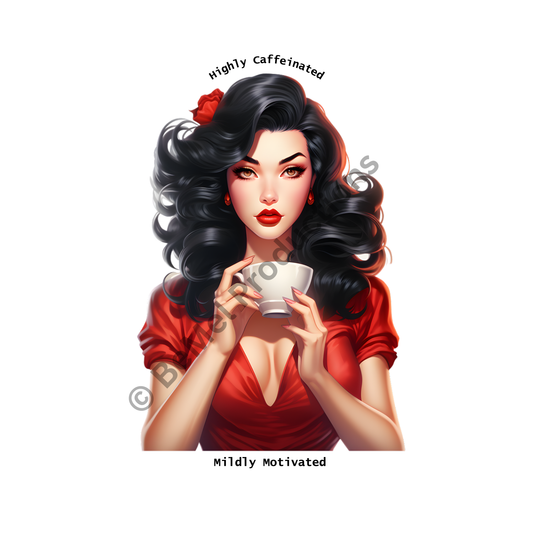 Highly Caffeinated Mildly Motivated SVG File - Funny Coffee Quote - Cricut Cut File