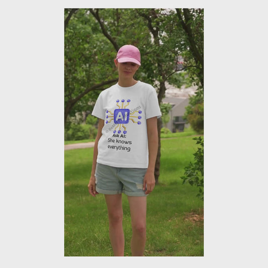 Ask AI She Knows Everything SVG File - Funny Tech Quote - Cricut Cut File